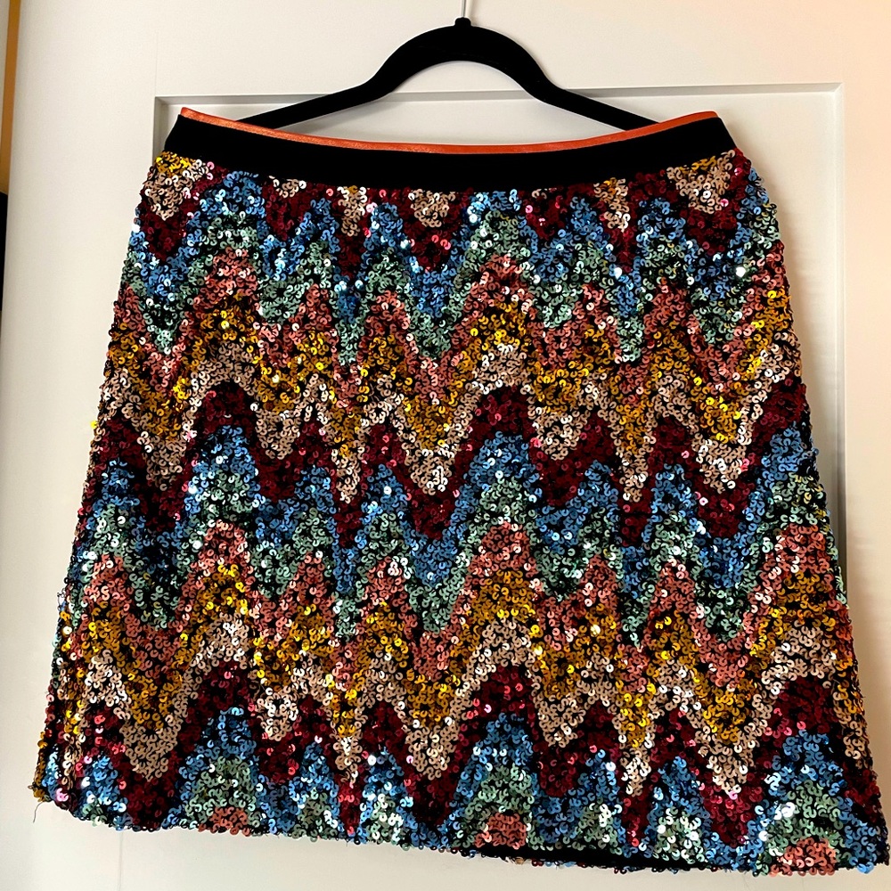 Anthropologie Mid-Length Sequin Skirt